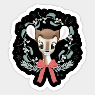 Bambi Christmas Wreath Sticker